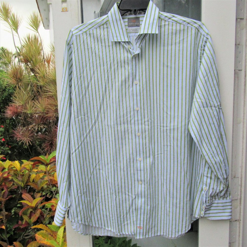 THOMAS DEAN NWOT LS Flip Cuff Button Shirt - XL